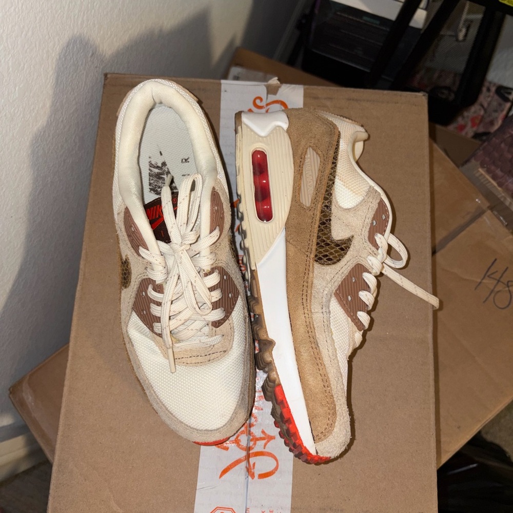 Nike Air Max Sneakers in White and Tan